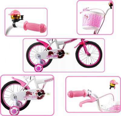 Azar Detský bicykel BMX HappyBaby 12 CALI ružové