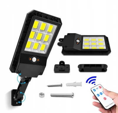 Azar Pouliční osvětlení solární 81 LED, 240W COB černé