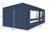 Malatec 12869 Záhradný párty stan 3 x 6 m + 6 bočných stien modrý