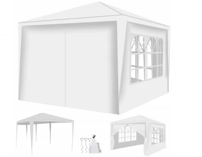 Malatec 12875 Zahradní párty stan 3 x 3 m + 4 boční stěny bílý