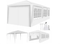 Malatec 12872 Záhradný párty stan 3 x 9 m + 8 bočných stien biely