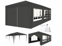 Malatec 12873 Záhradný párty stan 3 x 9 m + 8 bočných stien šedý