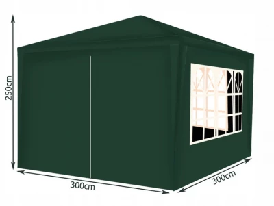 Malatec 12879 Záhradný párty stan 3 x 3 m + 4 bočné steny zelený