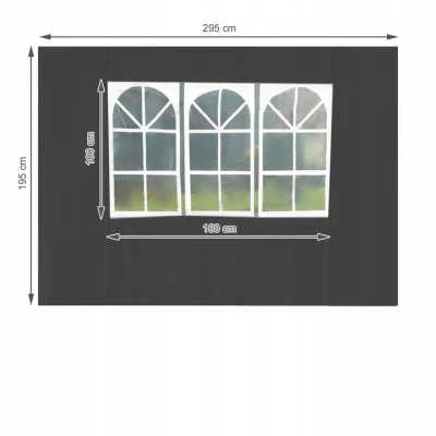 Malatec 12913 Bočnice pre stany 3 x 3 m s oknami sivá