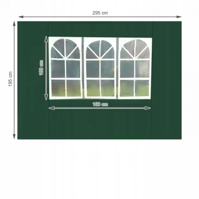 Malatec 12915 Bočnice pro stany 3 x 3 m s okny zelená