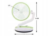 Verk Bezdrôtový skladací ventilátor s LED lampičkou zelenobiela