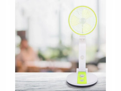 Verk Bezdrôtový skladací ventilátor s LED lampičkou zelenobiela