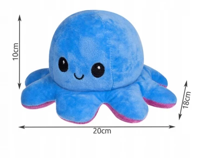 ISO Oboustranná plyšová chobotnice modrá/fialová