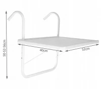 ISO 12179 Závesný balkónový stôl 40 x 52 cm