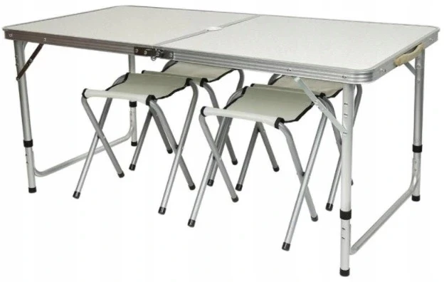 Azar Campingový stôl skladací + 4 x stolička