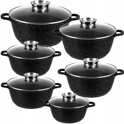 Elitehoff E-7059 Sada granitových hrncov 12 dielov