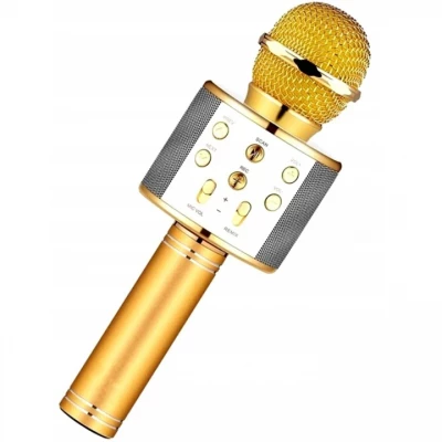Pronett Karaoke bluetooth mikrofón zlatý
