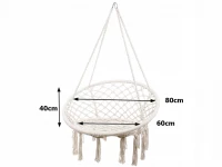 Verk 01430 Závesné kreslo so strapcami 60 cm biela