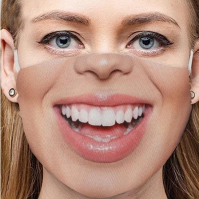 Ali 02T Zábavná maska ​​na tvár 3D potlač - úsmev