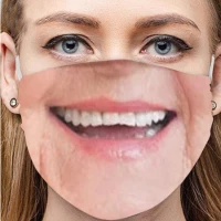 Ali 02C Zábavná maska na obličej 3D potisk - úsměv