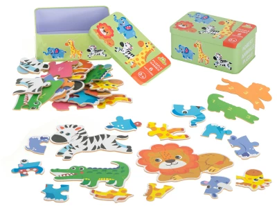 KIK Puzzle v plechové krabičce safari