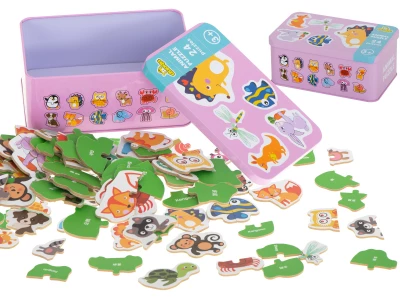 KIK Puzzle v plechové krabičce zvířátka 24 dílků