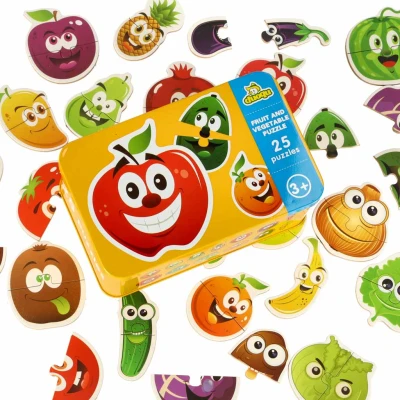 KIK Puzzle v plechové krabičce ovoce/zelenina 25 dílků