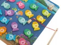 KIK Dětská vzdělávací dřevěná hra Magnetické rybaření