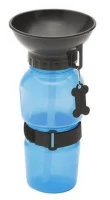 KIK Cestovné fľaša pre psov s miskou 500 ml modrá
