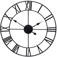 Verk 01564 Hodiny nástenné retro 3D 80 cm čierne