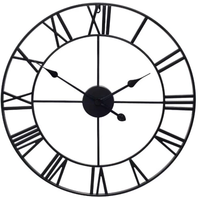 Verk 01564 Hodiny nástenné retro 3D 80 cm čierne