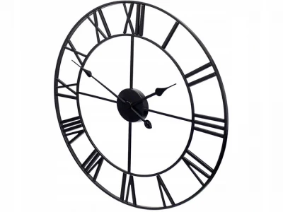 Verk 01564 Hodiny nástenné retro 3D 80 cm čierne