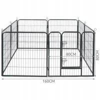Malatec 9041 Kovová ohrádka pro pejsky a štěnata 8-dílná 80 x 80 cm bazar