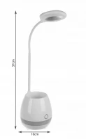 ISO 15977 LED stolní lampa s reproduktorem a organizérem bílá