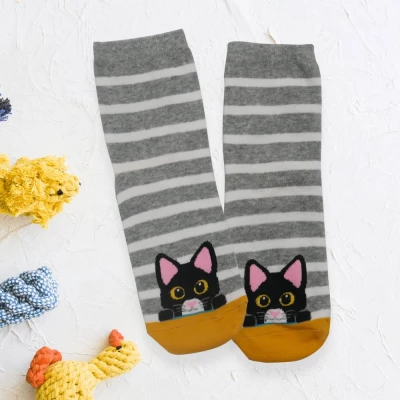 GFT Veselé kočičí ponožky - šedé 