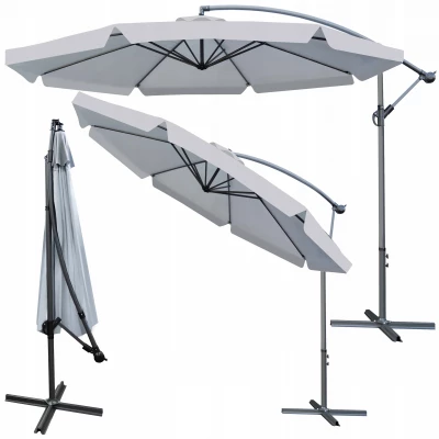 Malatec 12168 Slunečník s boční nohou 350 cm tmavě šedý bazar