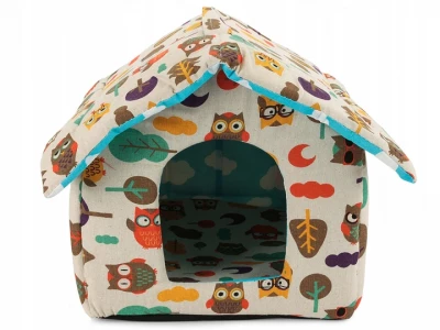 Verk 19004 Domeček pro psa, kočku 38x35x33 cm sovy barevné
