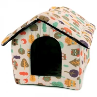Verk 19004 Domeček pro psa, kočku 33x29x33 cm sovy barevné
