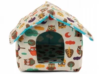 Verk 19004 Domeček pro psa, kočku 33x29x33 cm sovy barevné