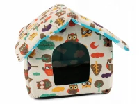 Verk 19004 Domeček pro psa, kočku 33x29x33 cm sovy barevné
