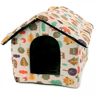 Verk 19004 Domeček pro psa, kočku 33x29x33 cm sovy barevné