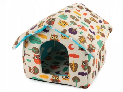 Verk 19004 Domeček pro psa, kočku 33x29x33 cm sovy barevné