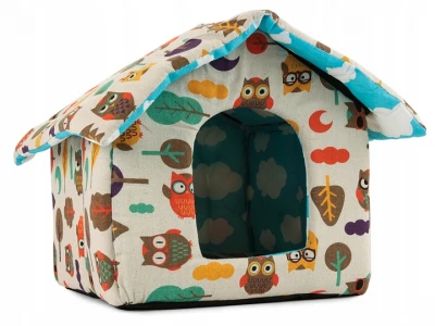 Verk 19004 Domeček pro psa, kočku 33x29x33 cm sovy barevné