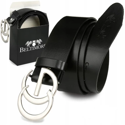 Beltimore B06 Dámský kožený opasek 125 cm černý