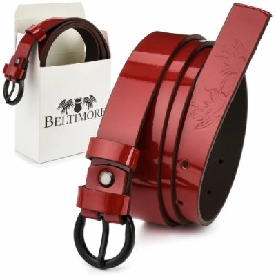 Beltimore A63 Dámský kožený opasek 110 cm červený