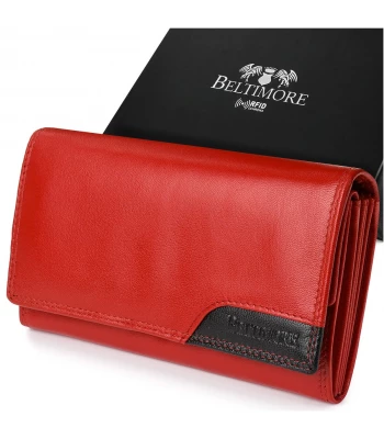 Beltimore 043 Dámská kožená peněženka RFiD červená