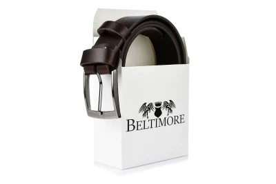 Beltimore E05 Pánský kožený opasek 145 cm tmavě hnědý