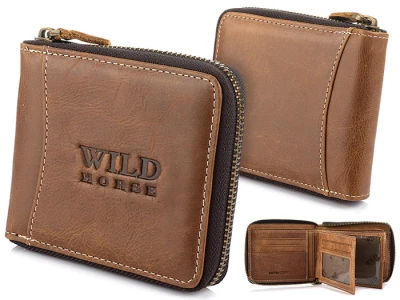 Wild Horse H01 Pánská kožená peněženka RFiD hnědá