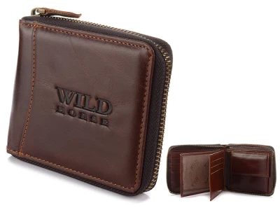 Wild Horse H01 Pánska kožená peňaženka RFID tmavo hnedá