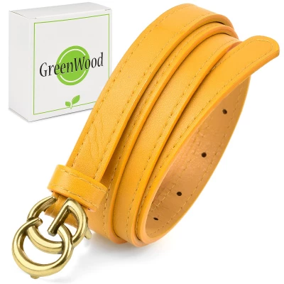 Greenwood C98 Dámský kožený opasek 115 cm žlutý