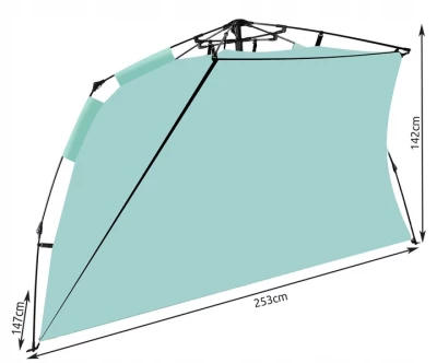 Trizand 16158 Stan plážový 252 x 135 x 145 cm světle modrý