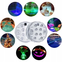 ISO Vodotěsné LED RGB osvětlení s dálkovým ovladačem 2 ks