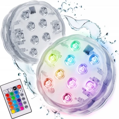 ISO Vodotěsné LED RGB osvětlení s dálkovým ovladačem 2 ks