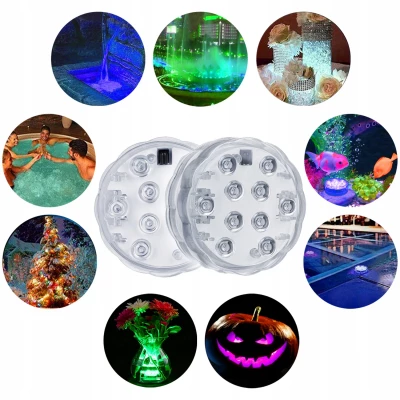 ISO Vodotěsné LED RGB osvětlení s dálkovým ovladačem 2 ks