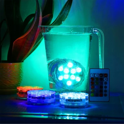 ISO Vodotěsné LED RGB osvětlení s dálkovým ovladačem 2 ks